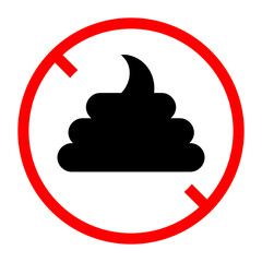 No Poop Sign Icon, Simple Icon Vector Design, best used for presentation, application, web and banner