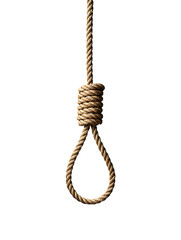 Hanging noose knot made of hemp rope