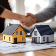 Real Estate Deal Closing: Successful Home Purchase, Property Transaction, House Sale, Agreement, Contract, Realtor, Buyer, Seller, Housing Market, New Home Ownership