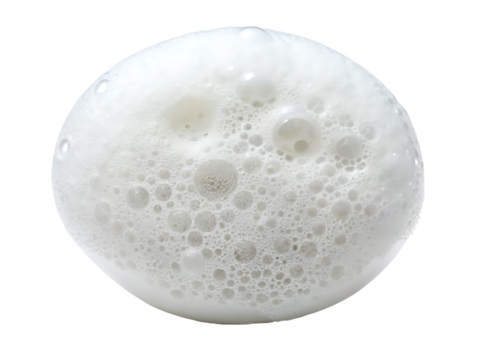 Soap foam round shape isolated on transparent background