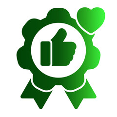 Validation Review Icon - Solid Gradient Style for Performance Recognition.