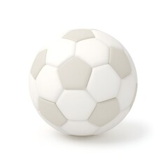 Obraz premium 3D Stylized Soccer Ball Icon in Neutral Colors with Minimalist Design