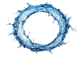 blue water wave splash on white  background