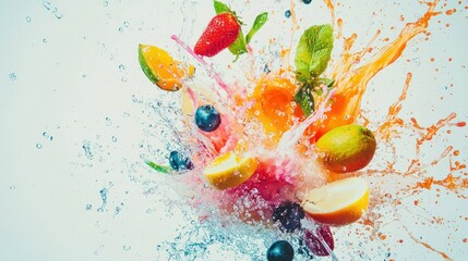 Vibrant Fruit Splash, Burst of Summer Freshness