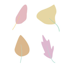 leaves with soft colors and cute design 