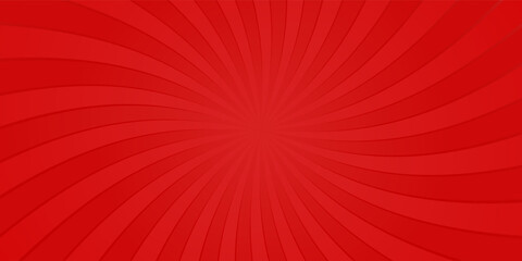 Bright red rays background with 16:9 aspect ratio. Comics, pop art style. Vector, eps 10.