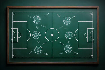 Detailed Football Tactics Board on Classic Chalk Surface