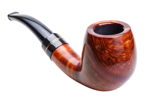 Tobacco pipe isolated on transparent background