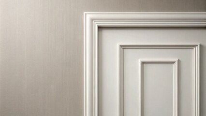 Elegant White Door Paneling with Detailed Molding and Neutral Wall