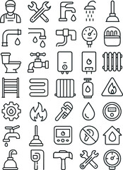 Web Design Doodle Icon Set for Business and Media Collection