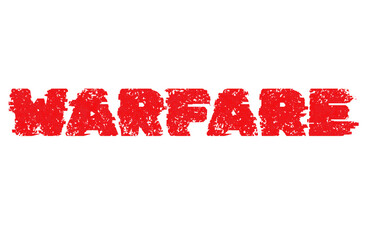 Word text Warfare. Water colour halftone. Banner.