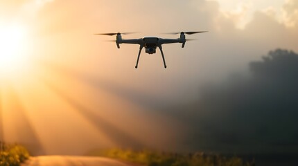 Drone upward shot on countryside