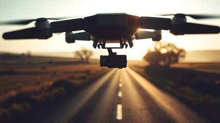 Drone upward shot on countryside
