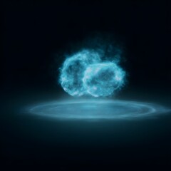 Glowing microbe shaped icon floating in an health interface