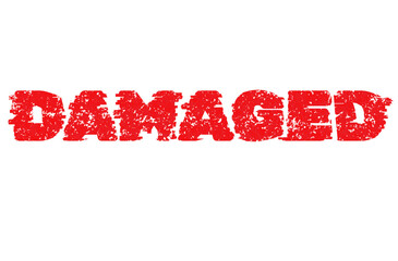 Word text Damaged. Water colour halftone. Banner.