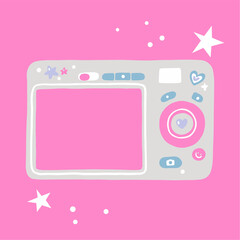 Handdrawn Y2K Digital Camera