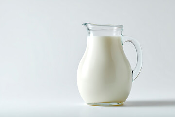 Minimalist White Milk Jug on Clean Background