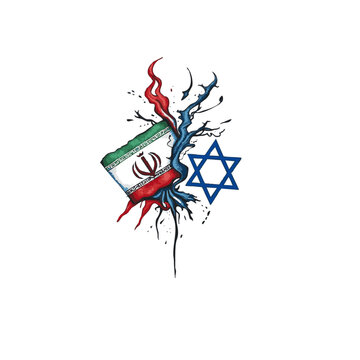 Iran vs Israel Vector Design