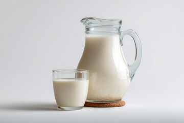 Minimalist White Milk Jug on Clean Studio Background