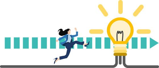 アイデアを閃くビジネスウーマンのイラスト