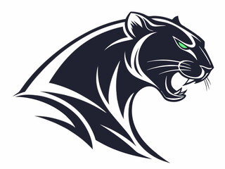 Powerful black panther silhouette atop a mountain, perfect for logos or designs.