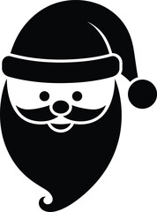 Jolly Santa Claus Face Silhouette A Festive Christmas Vector Illustration