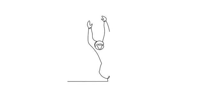 Animated self drawing of Gibbon video design illustration. Primates animal themes in simple linear style video design concept. Gibbon for your asset design and educational purpose.