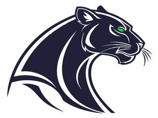 Naklejka premium Powerful black panther silhouette atop a mountain, perfect for logos or designs.