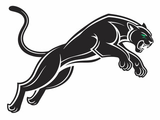 Obraz premium Powerful black panther silhouette atop a mountain, perfect for logos or designs.