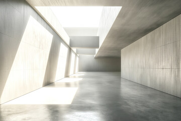 Minimalist Concrete Architecture with Natural Light Shadows
