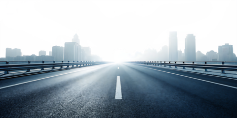 Cityscape highway road leading to future isolated on a white background png