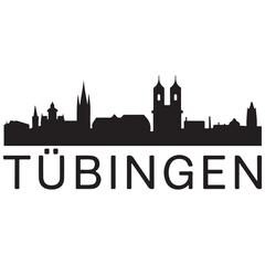 Fototapeta premium Tubingen skyline horizontal banner. Tübingen, Germany. Vector template for your design. Vector black silhouette. with white background