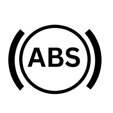 antilock braking system ABS warning light car indicator of ABS malfunction design useful for automotive industry black silhouette.eps