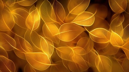 Magical Swirl of Golden Autumn Leaves