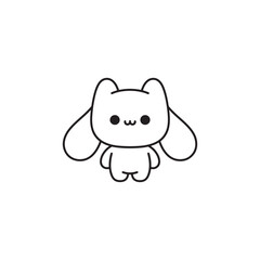 Obraz premium Cute kawaii bunny drawing illustration vector art for coloring pages design