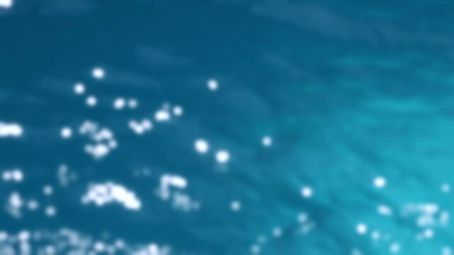 Blurred unfocused turquoise water surface in the pool, river or sea