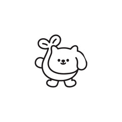 Cute puppy dog illustration vector art kawaii animal drawing line art design