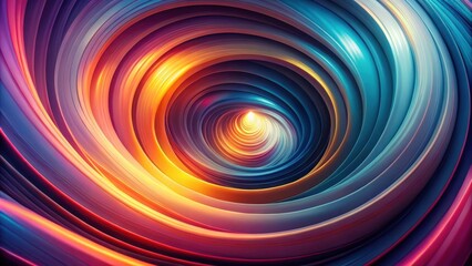 Abstract Swirling Tunnel of Vibrant Hues and Saturated Colors
