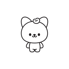 Cute kawaii bear drawing vector illustration 
