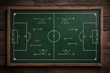 Strategic Green Soccer Coaching Board with Tactical Diagram