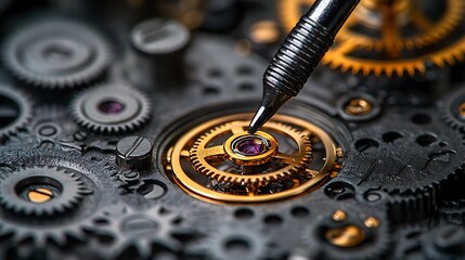 Watch Repair Precision Gear Detail.