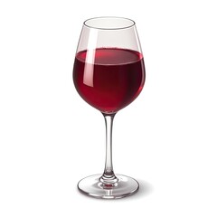 Elegant Red Wine Glass Isolated on White Background for Celebration