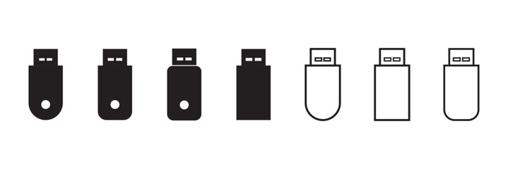 Vector usb flash drive vector icon. Usb icon set. Flash disk sign and symbol. usb vector icon, vector illustration.