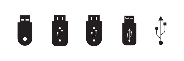 Vector usb flash drive vector icon. Usb icon set. Flash disk sign and symbol. usb vector icon, vector illustration.