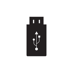 USB icon vector. Flash Drive icon symbol isolated on white background.
