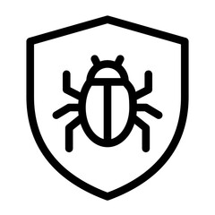 Virus Protection Icon for Computer Security Bug Free Shield