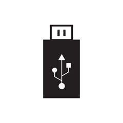Usb icon vector. USB symbol. usb flash drive icon vector illustration. Usb icon on white background.