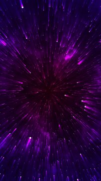 Vertical hyperspace for scientific films, screensaver universe background, 4k footage