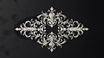 Elegant Damask Floral Logo Design with Intricate Ornamental Borders and Graceful Dividers Emphasizing Artistic Frame Corners and Meticulous Branch Detailing for a Timeless Aesthetic