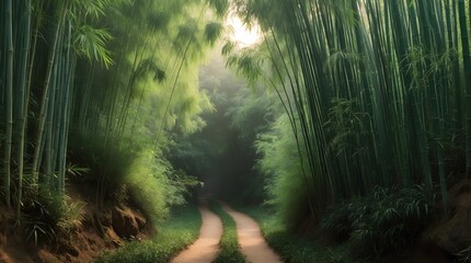 Serene Bamboo Forest Path A Tranquil Escape into Nature's Embrace